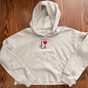 abercrombie kids Heather Gray Hoodie with Red Heart I ♥ LA